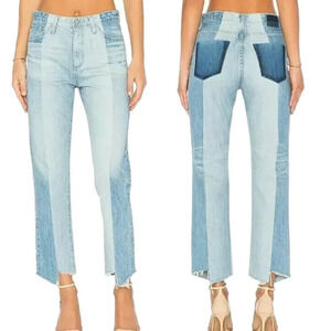 AG Adriano Goldschmied The Phoebe Vintage High Waisted Tapered Leg Raw Edge  28